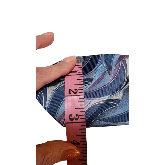 CONCEPTS by Claiborne Men's Silk Necktie Blue Multi Geometric 100% Silk Abstract - Picture 11 of 12